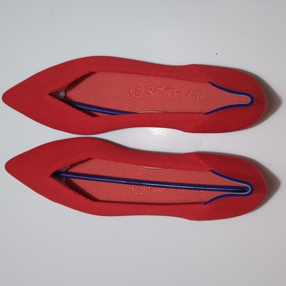 ROTHY'S THE POINT FLAME RED FLAT SHOES - Picture 12 of 16